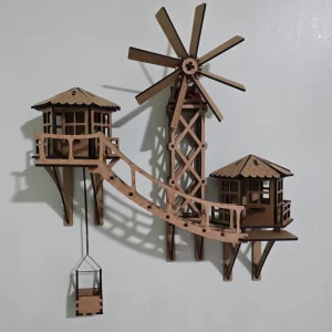 Casinha Decorativa em MDF com Moinho de Vento
