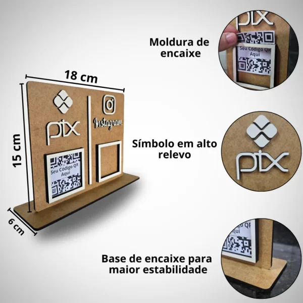 Placa Dupla Qr Code Para Pix e Instagram - Imagem 2