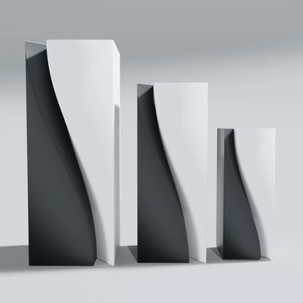 Kit 3 Vasos Minimalista - Preto e Branco