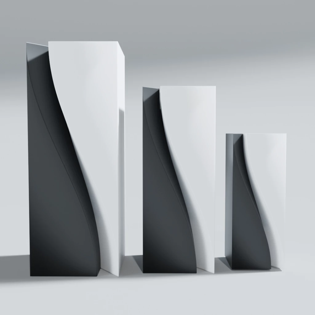 Kit 3 Vasos Minimalista - Preto e Branco